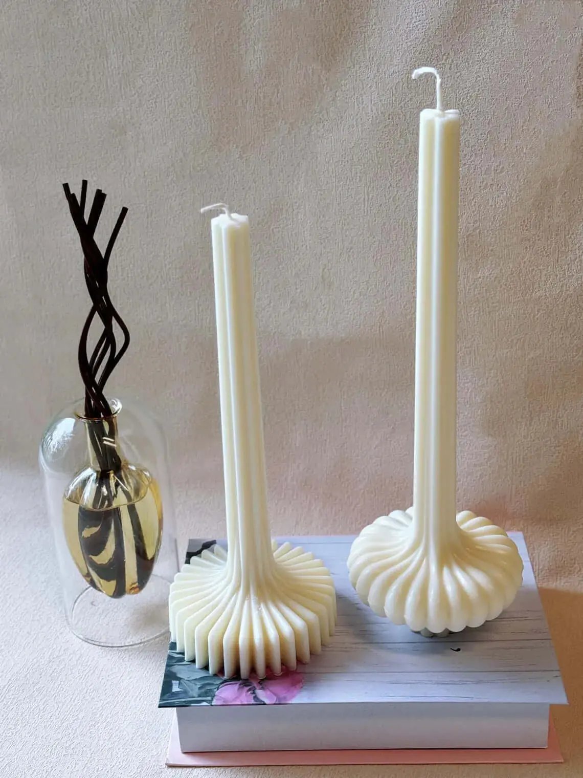 Elegant Lantern Pillar Candle - Unique Soy Wax Home Decor Gift Idea-0