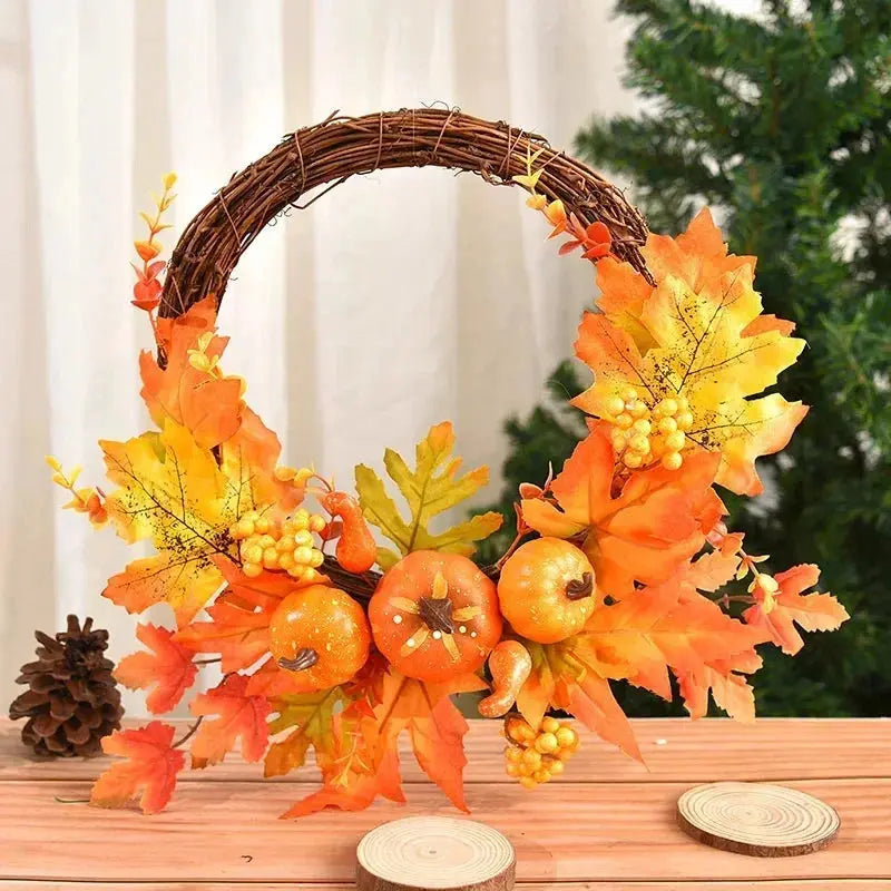 NNEOBA Christmas Berry Maple Leaf Wreath for Home Decor NNEOBA