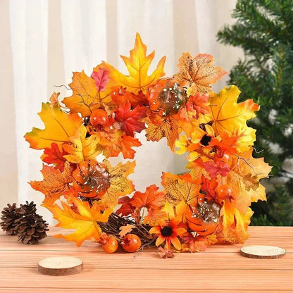 NNEOBA Christmas Berry Maple Leaf Wreath for Home Decor NNEOBA