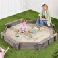 Outdoor Kid's Octagonal Sandbox in Grey Wood Finish-0