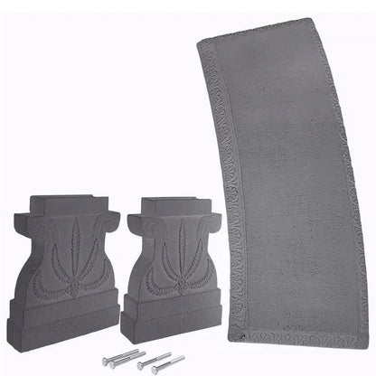 Outdoor Fiber-Clay Garden Bench in Grey Stone Finish FastFurnishings