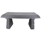Outdoor Fiber-Clay Garden Bench in Grey Stone Finish FastFurnishings