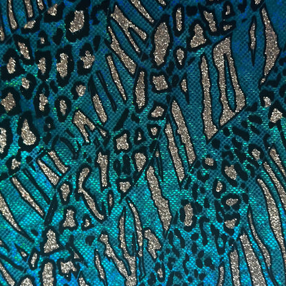 Cheetah Metallic Flocking Hologram Glitter Fabric in Nylon Spandex | Spandex Palace-3