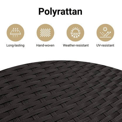 vidaXL 7 Piece Patio Sofa Set with Cushions Black Poly Rattan VidaXL