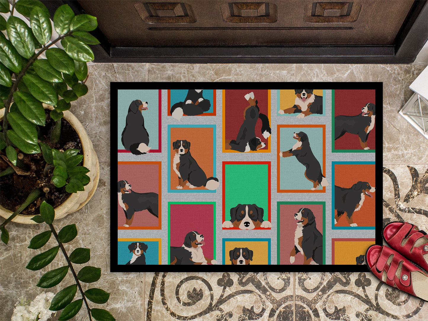 Lots of Bernese Mountain Dog Doormat Caroline's Treasures