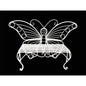 Modern Outdoor Butterfly Garden Bench in White Metal Finish FastFurnishings