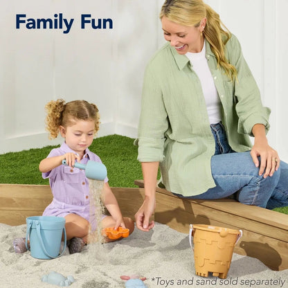 Outdoor Kid's Octagonal Sandbox in Natural Wood Finish-1