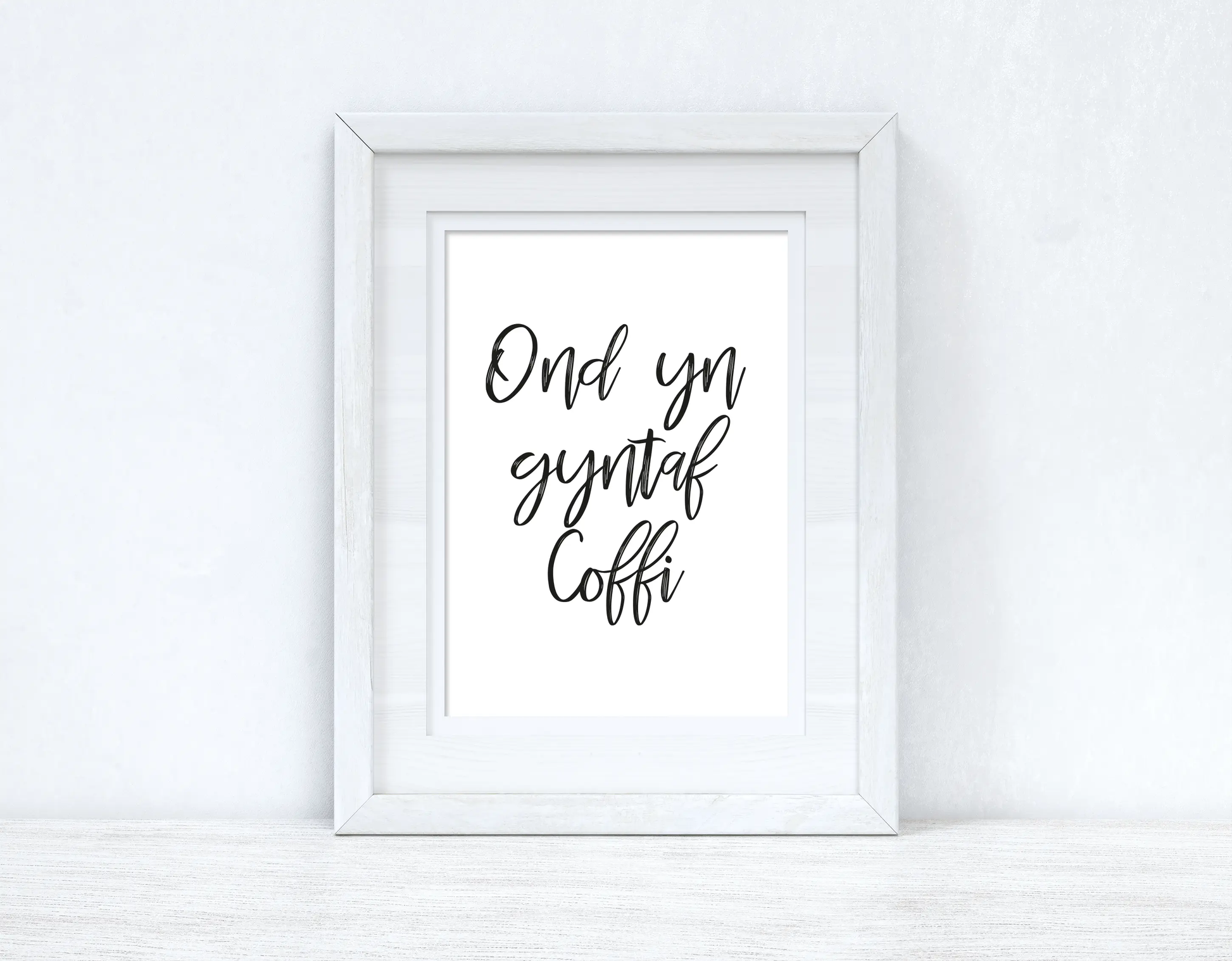 Ond Yn Gyntaf Coffi Brush Home Welsh Decor Wall Decor Print WinsterCreations