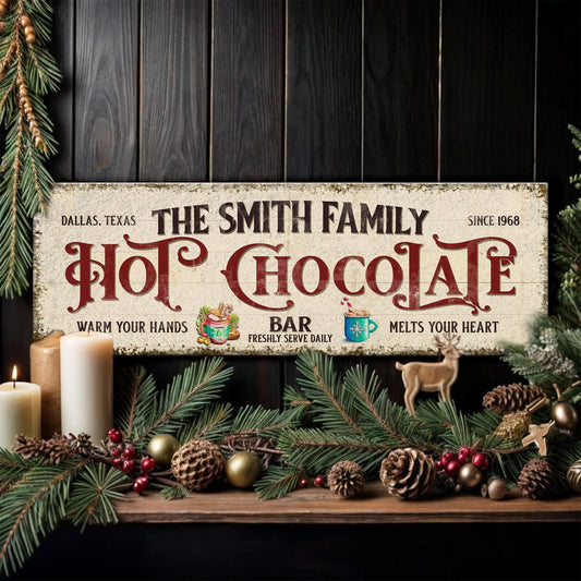 Hot Chocolate Christmas Bar Sign Tailored Canvases
