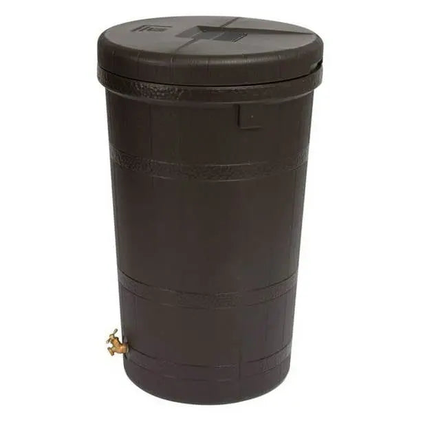 Dark Brown Single Spigot Eco 50-Gallon Rain Barrel FastFurnishings