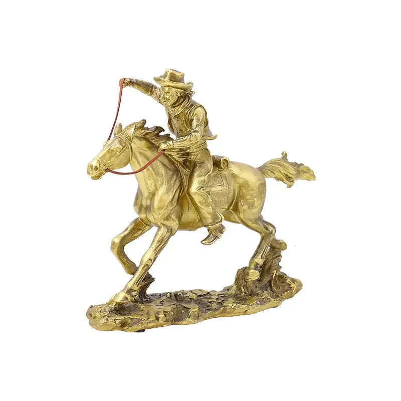 Cowboy Resin Horseman: Rustic Equestrian Home Decor OBA