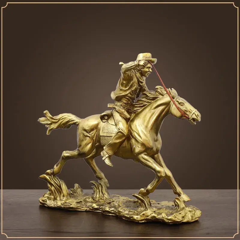 Cowboy Resin Horseman: Rustic Equestrian Home Decor OBA