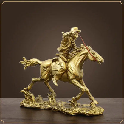 Cowboy Resin Horseman: Rustic Equestrian Home Decor OBA
