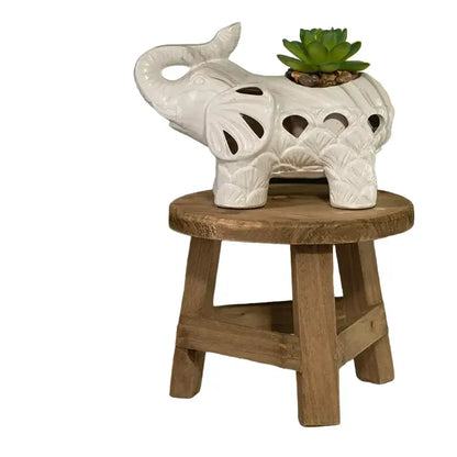 NNEOBA Wooden Mini Plant Stand Display - Multifunctional Home Decor Stool NNEOBA
