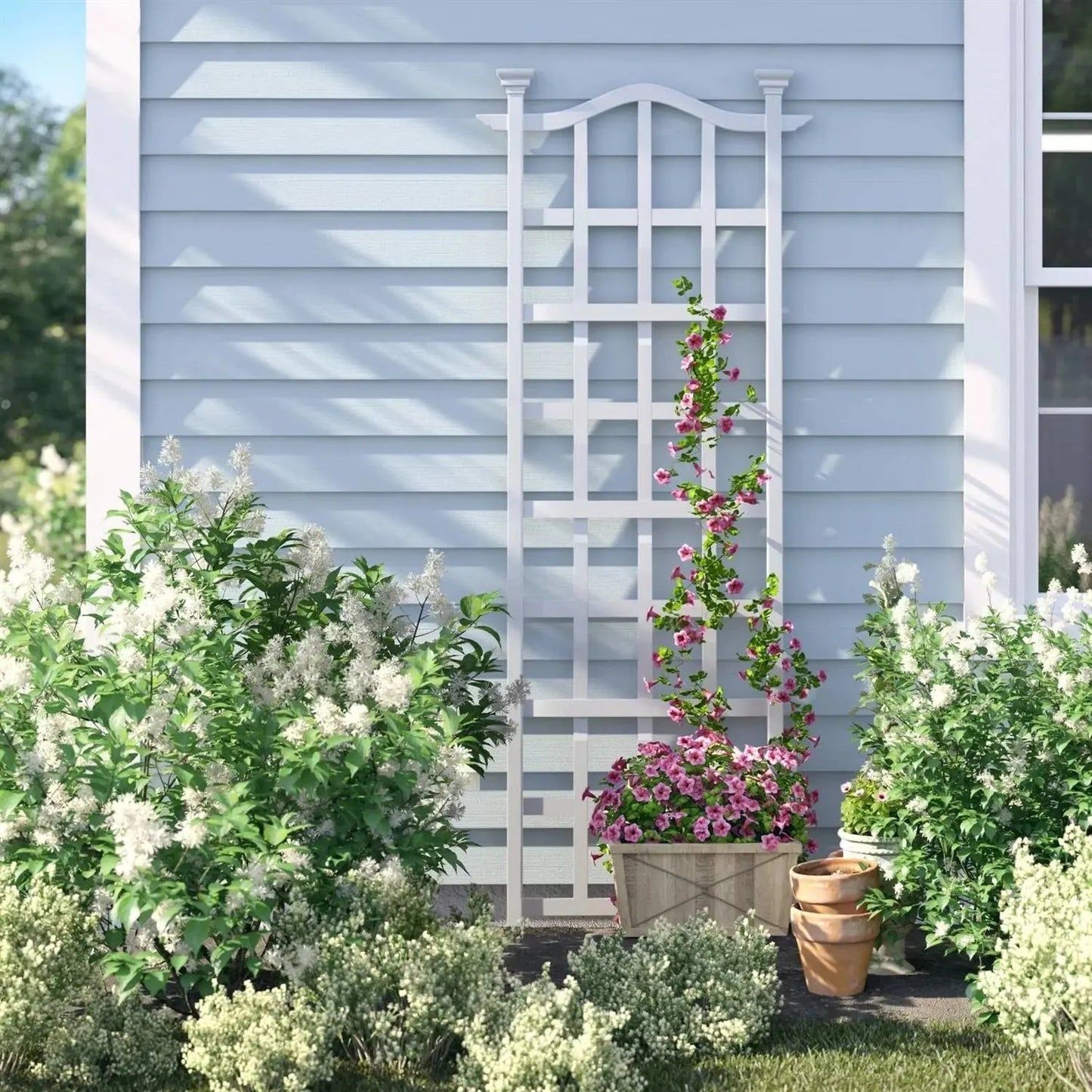 79-inch Outdoor Lattice Panel Garden Plant Trellis-3