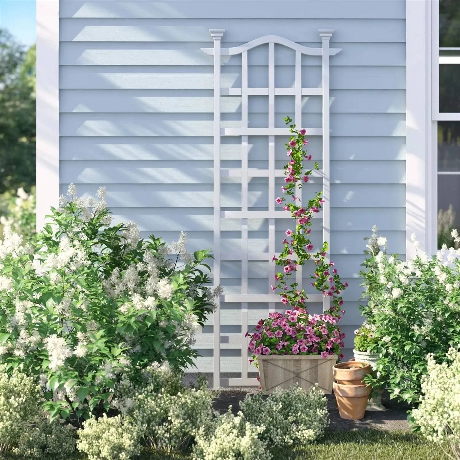 79-inch Outdoor Lattice Panel Garden Plant Trellis-3