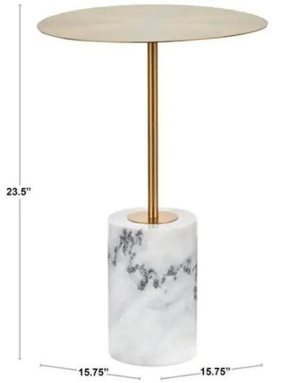 Side Table in Gold and Marble Stone Zo BlakHom