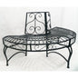 Half-Circle Outdoor Black Powder Coated Aluminum Tree Bench FastFurnishings
