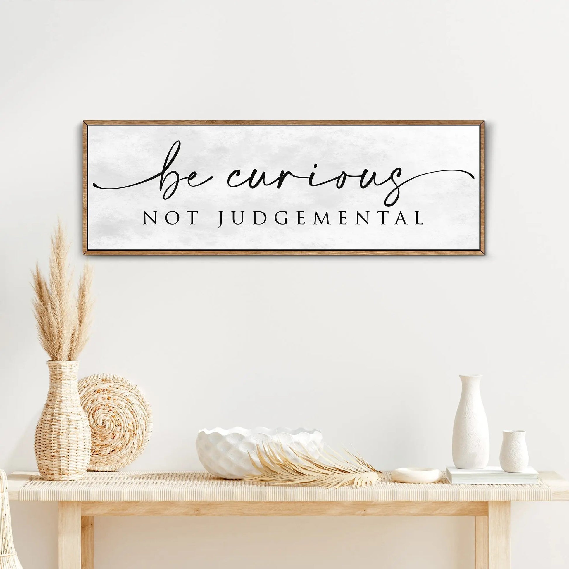 Be Curious Not Judgemental Sign | Inspirational Quote Sign | Modern Farmhouse Decor | Motivational Home Decor | Office Canvas Wall Art (ETSY)-1