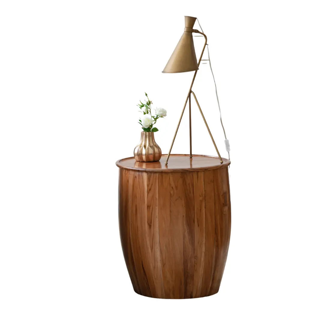 Drum Side Table With Tray Style Top G-BlakHom