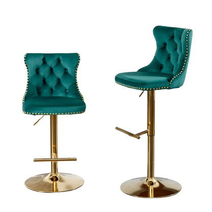 Golden Swivel Velvet Barstools D BlakHom