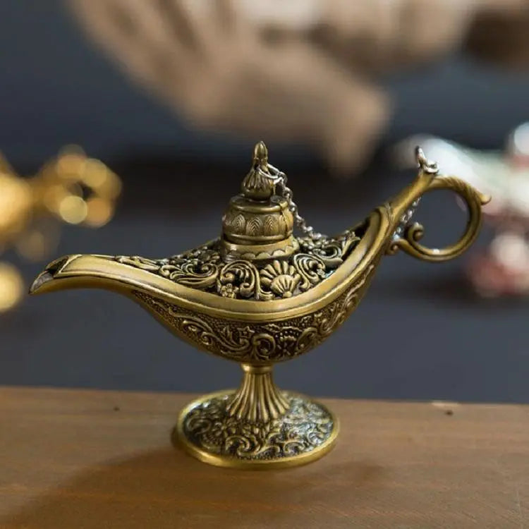 NNEDSZ Metal Aladdin Magic Lamp Aromatherapy Home Decor Gift - Bronze NNEDSZ