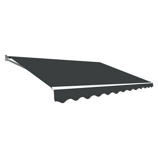 NNEDSZ Outdoor Folding Arm Awning Retractable Sunshade Canopy Grey 5.0m x 3.0m-0