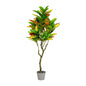 NNEDSZ 125cm Faux Artificial Home Decor Potted Codiaeum Plant NNEDSZ