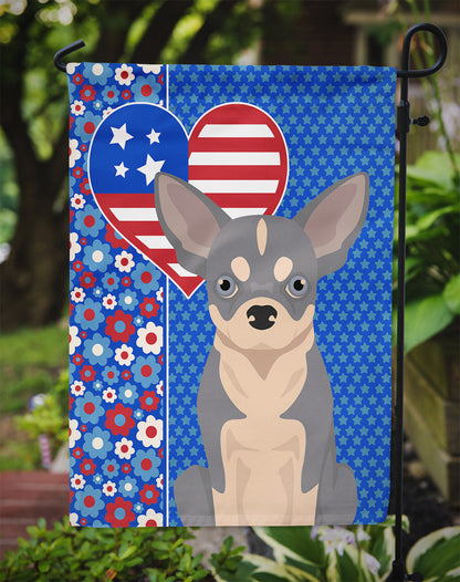 Blue and White Chihuahua USA American Garden Flag Caroline's Treasures