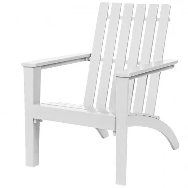 Indoor/Outdoor Acacia Wood Adirondack Lounge Armchair - White FastFurnishings