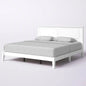 King Traditional Solid Oak Wooden Platform Bed Frame with Headboard in White FastFurnishings