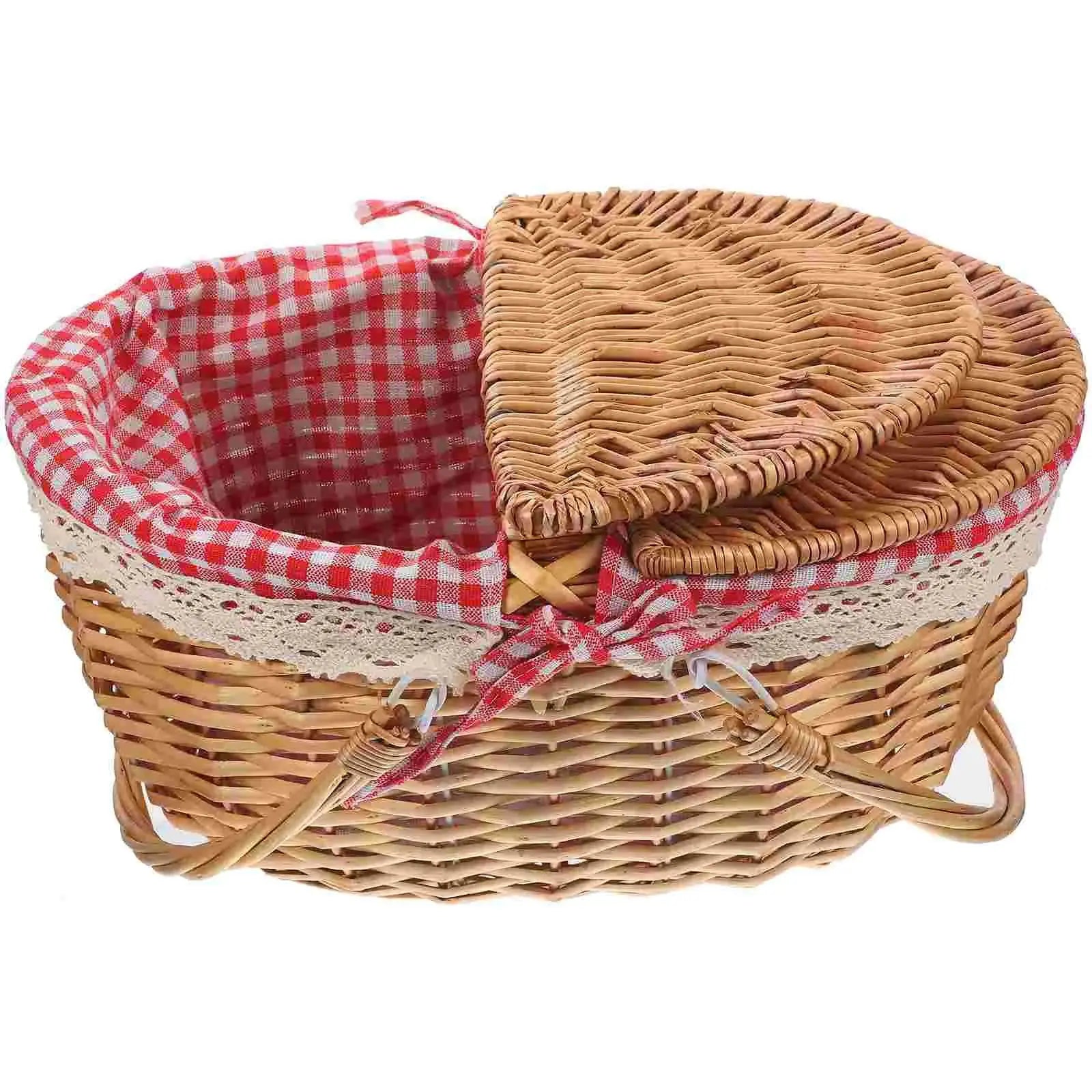 Rustic Woven Storage Basket with Handles for Home Decor OBA