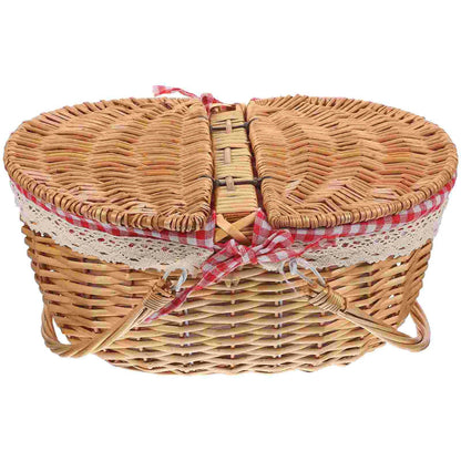 Rustic Woven Storage Basket with Handles for Home Decor OBA