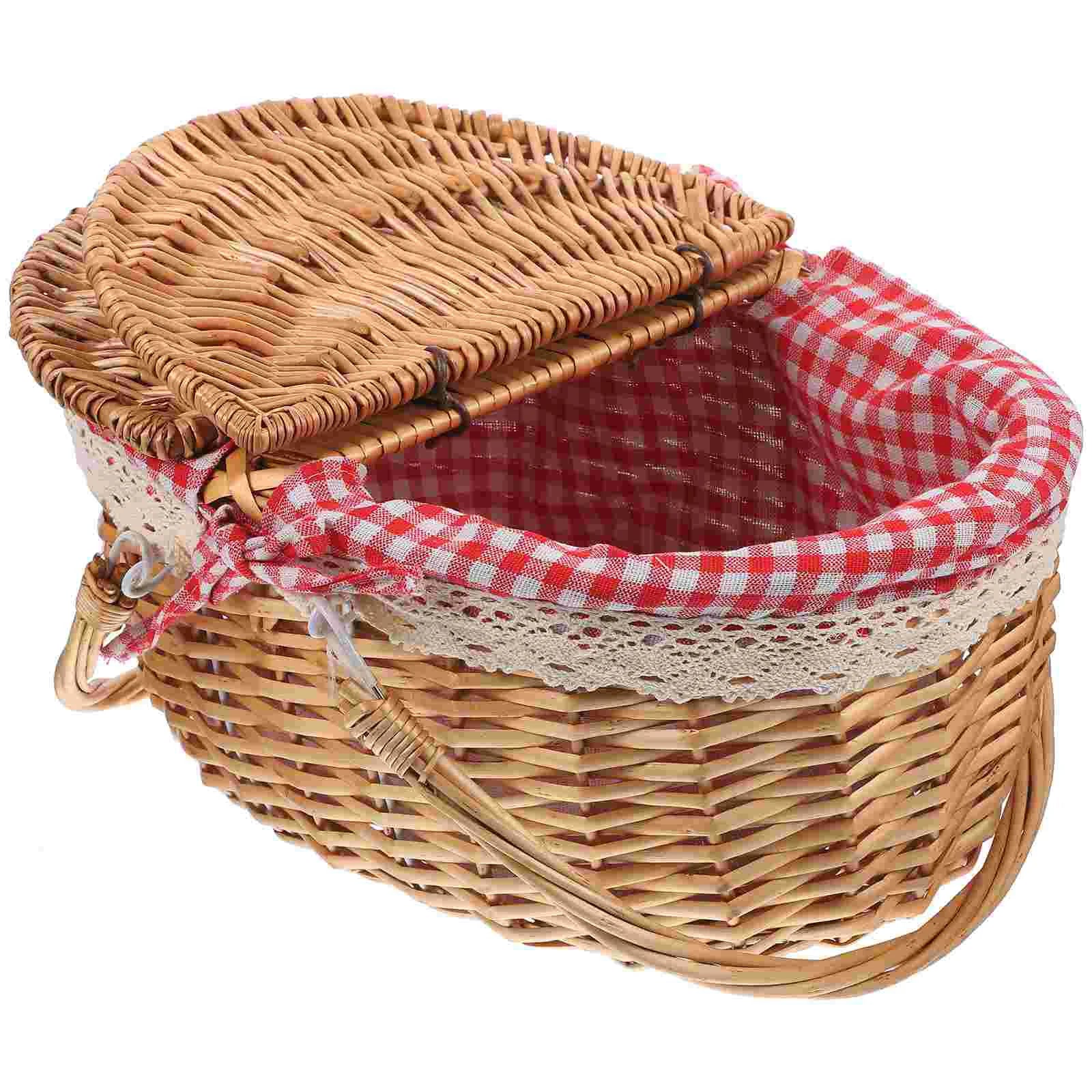 Rustic Woven Storage Basket with Handles for Home Decor OBA