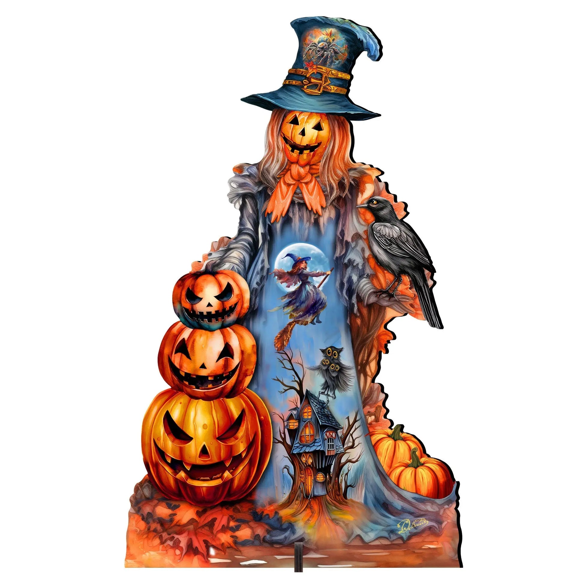 Halloween Pumpkin Scarecrow Freestanding Decor - Halloween Garden Decor by G. Debrekht - Halloween Decor- 8652796F G. DeBrekht