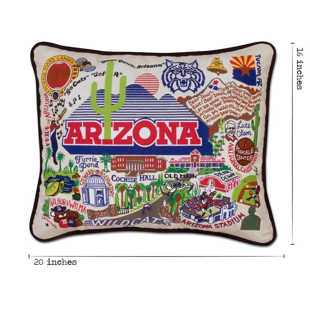 Arizona, University of Collegiate Hand-Embroidered Pillow CatStudio