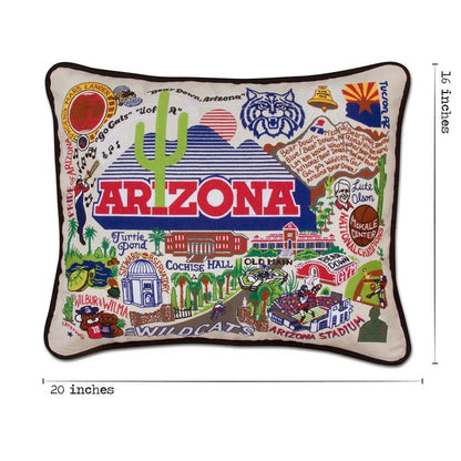 Arizona, University of Collegiate Hand-Embroidered Pillow CatStudio