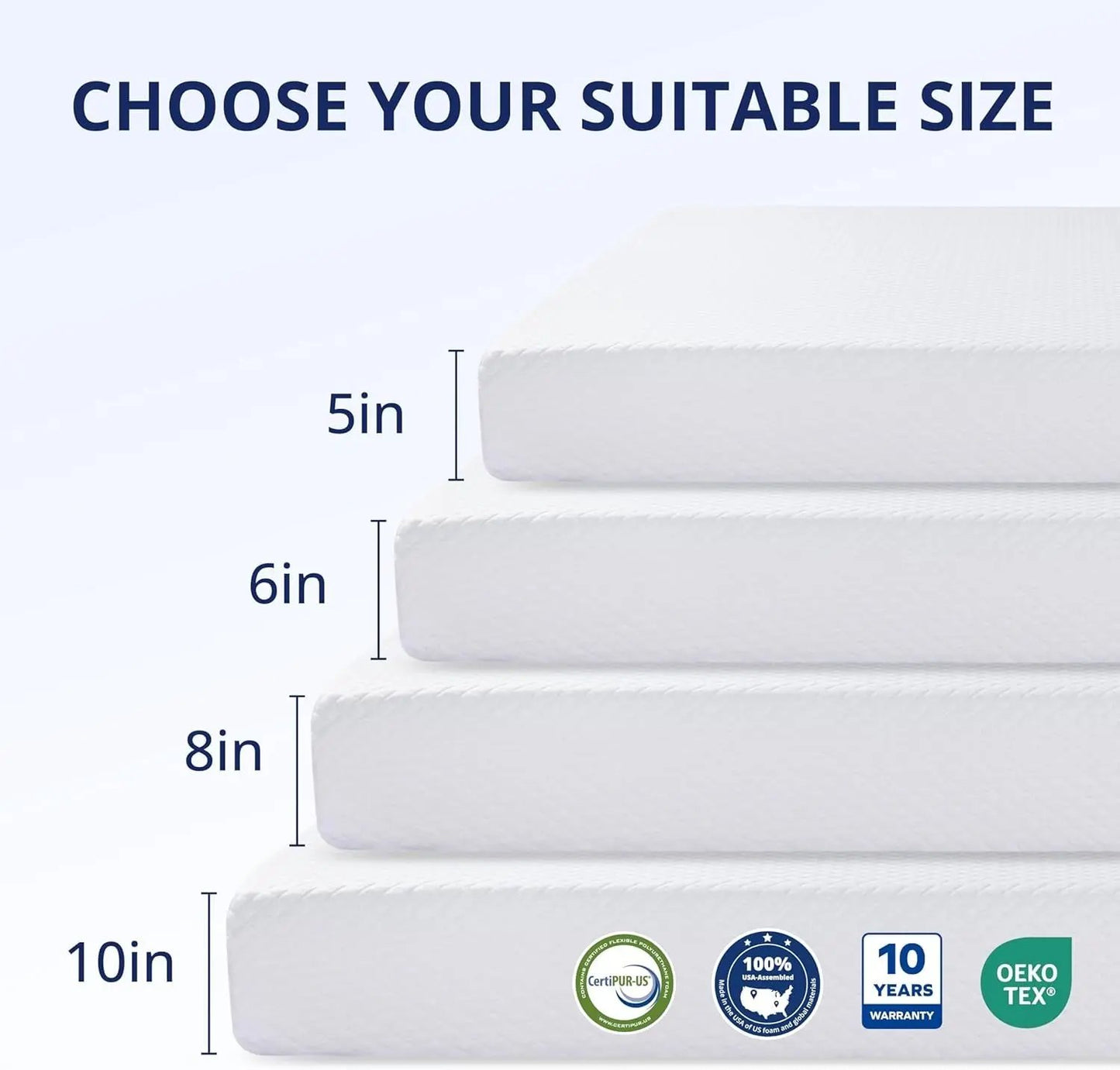 Queen 10 Inch Green Tea Memory Foam Mattress Comfort-1