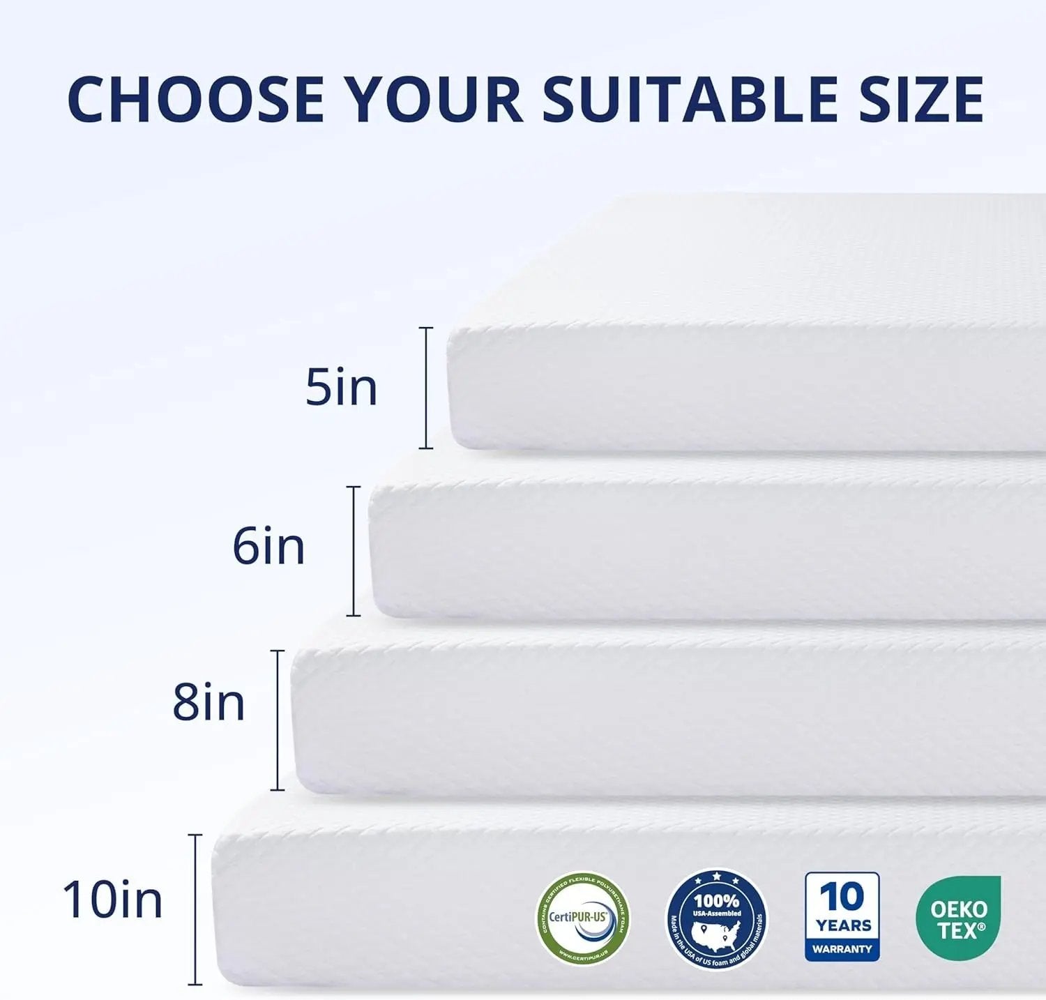 Queen 10 Inch Green Tea Memory Foam Mattress Comfort-1