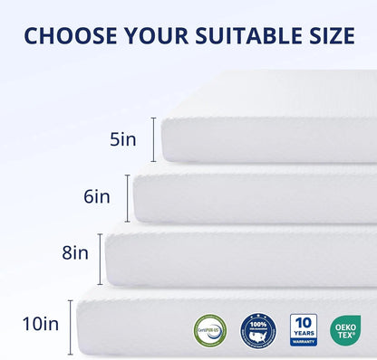 Queen 10 Inch Green Tea Memory Foam Mattress Comfort-1