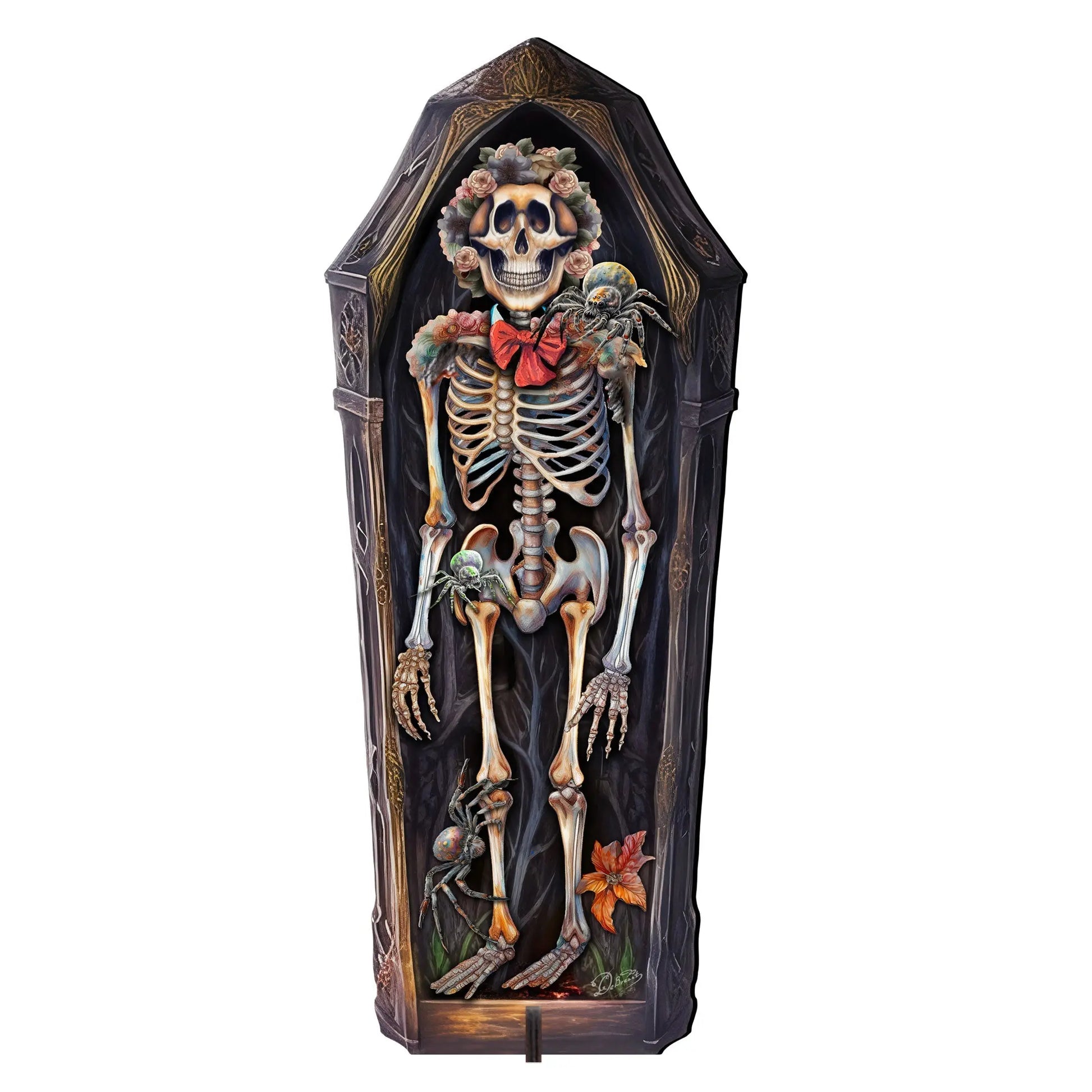 Halloween Skeleton Coffin Freestanding Decor - Halloween Garden Decor by G. Debrekht - Halloween Decor- 8652797F G. DeBrekht
