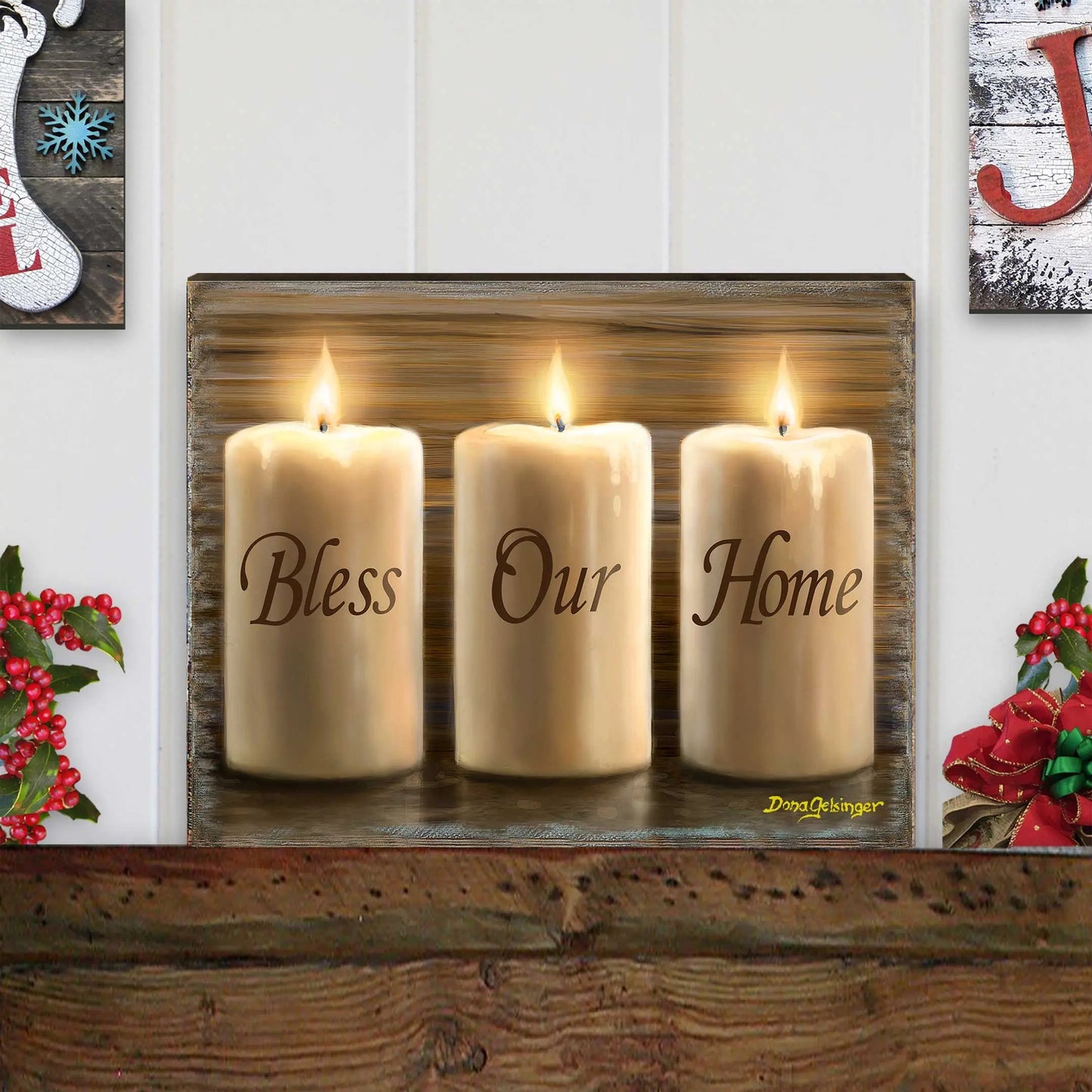 Bless Our Home Wall Art by D. Gelsinger - Nativity Holiday Decor  - 95687B-DG-4