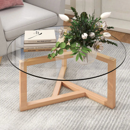 Round Glass Modern Coffee Table G-BlakHom