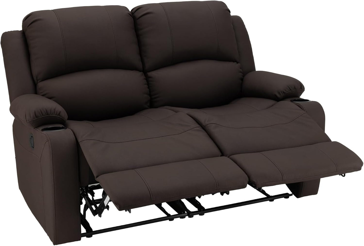 58" Wall Hugger Reclining RV Theater Seats | Double Recliner RV Sofa | RV Couch | Wall Hugger Recliner | RV Theater Seating | RV Furniture (Manual, Chocolate)-2