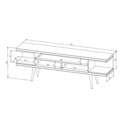 Manhattan Comfort Utopia 70" TV Stand with Splayed Wooden Legs D BlakHom