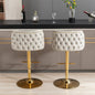 Set of 2 Modern PU Upholstered Swivel Barstools D BlakHom