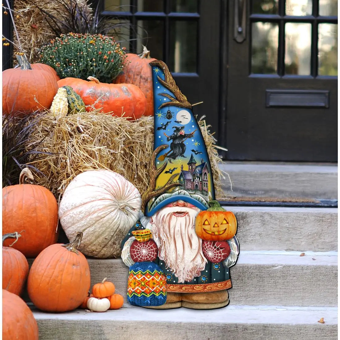 Halloween Gnome Door Decor by G. DeBrekht - Thanksgiving Halloween Decor - 8611016H G. DeBrekht