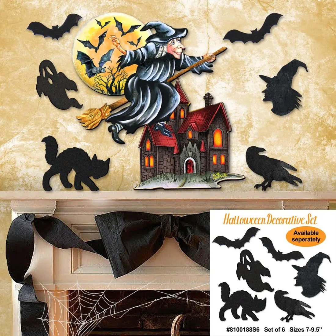 Witch Halloween Door Decor by G. DeBrekht - Thanksgiving Halloween Decor - 8114010H-3