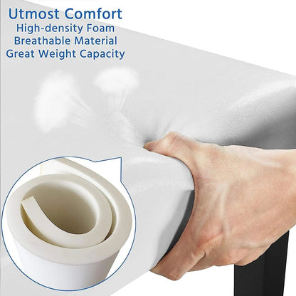 Set of 4 Modern Parson Chairs, Faux Leather, White ShipItFurniture