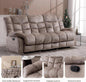 Manual Recliner Sofa Set Premium Quality Memory Foam Cushions Stain Resistant Upholstery Brown ShipItFurniture
